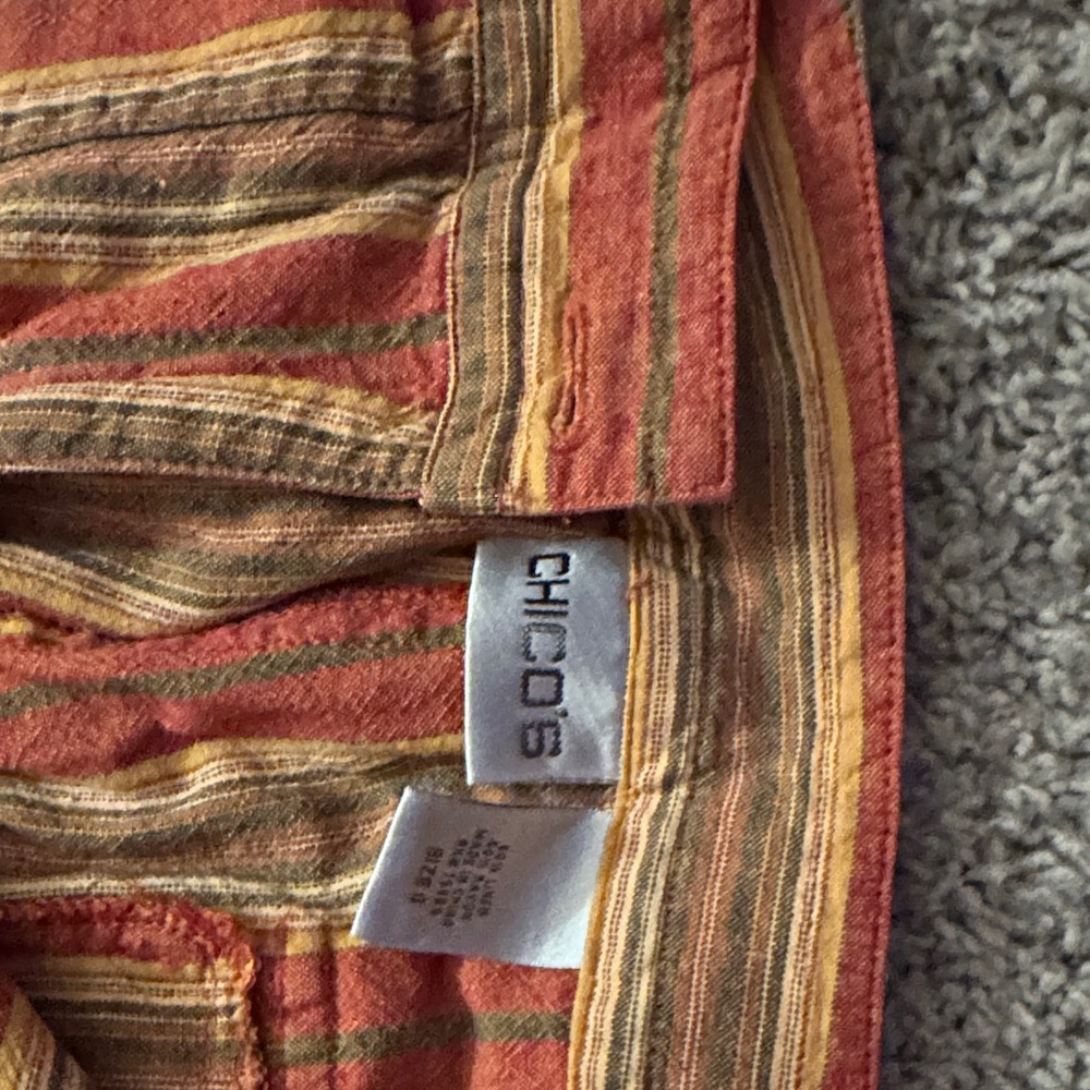 Striped Multicolor Cropped Pants - Picture 3 of 4